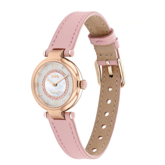 Coach 14503896 Cary Women’s Watch | Mother of Pearl Dial | Pink Leather Strap 26mm Luxury Analog Watch