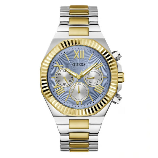 GUESS GW0703G3 Equity Men’s Watch | Blue Dial Two-Tone Multifunction | 44mm Stainless Steel Luxury Watch