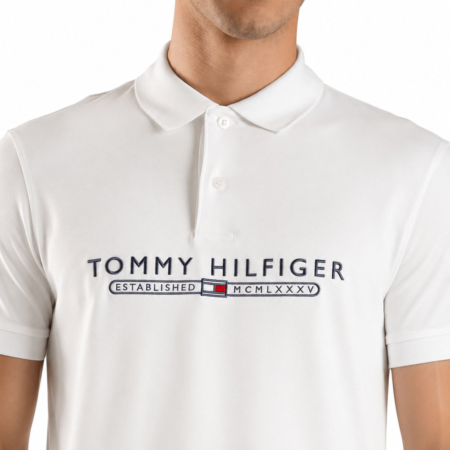 Tommy Hilfiger Men’s Printed Regular Fit Polo T-Shirt - Ecru