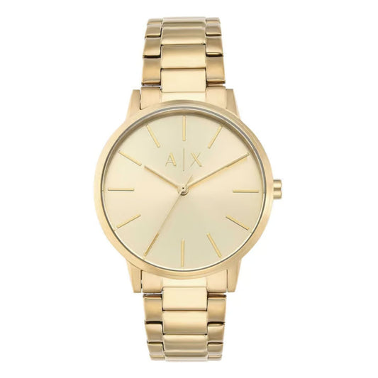Armani Exchange AX2707 Cayde Men’s Watch | Gold Dial Stainless Steel Bracelet | 42mm Analog Luxury Watch