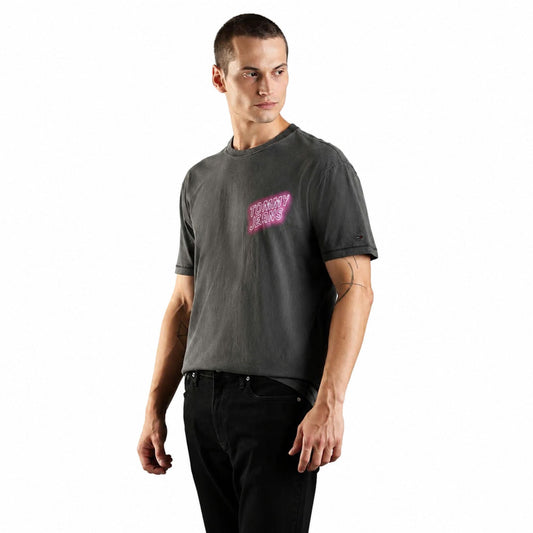 TOMMY HILFIGER Chest Bar Slim Fit T-Shirt - Black