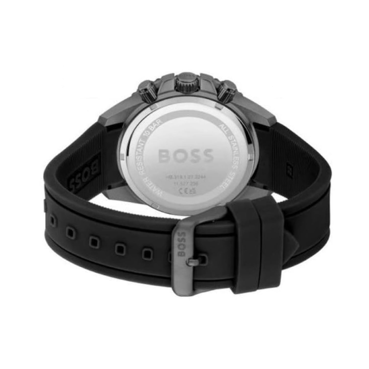 BOSS Admiral 1513967 Green Dial Chronograph Men’s Watch – Black Silicone Strap, 45mm, 100M WR