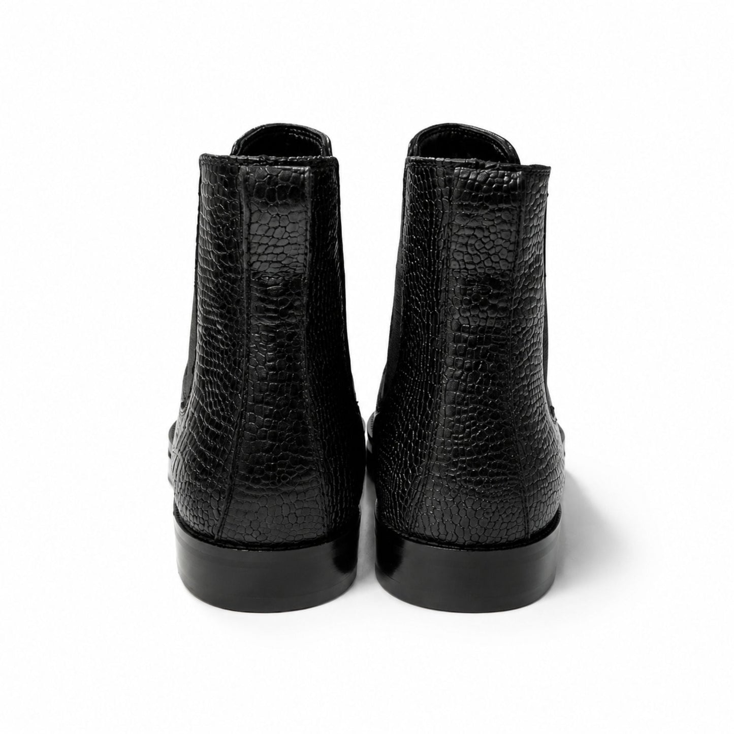 Brooks Brothers Croc Texture Chelsea Boots for Men’s - Black