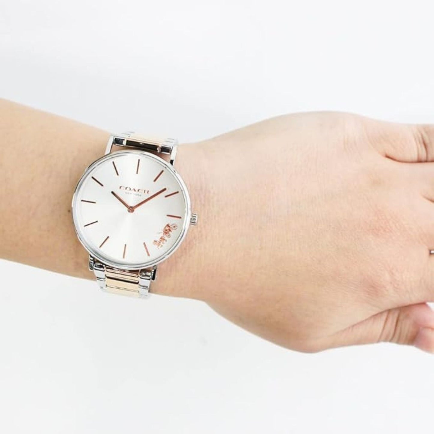 Coach Perry 14503346 Women’s Two-Tone Watch | Gold & Silver Stainless Steel | Minimal Analog Luxury Timepiece