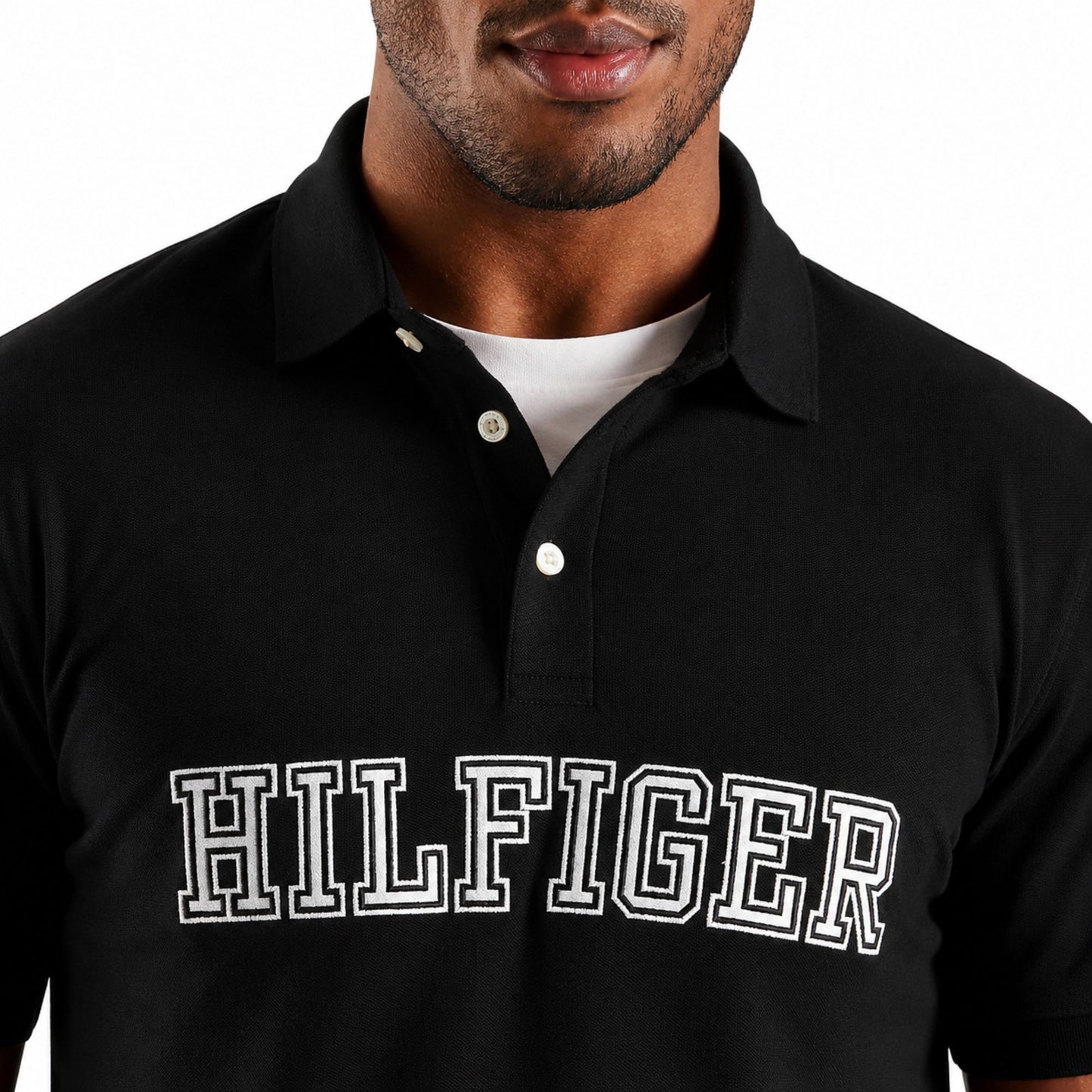 Tommy Hilfiger Men’s Embroidered Logo Polo T-Shirt - Black