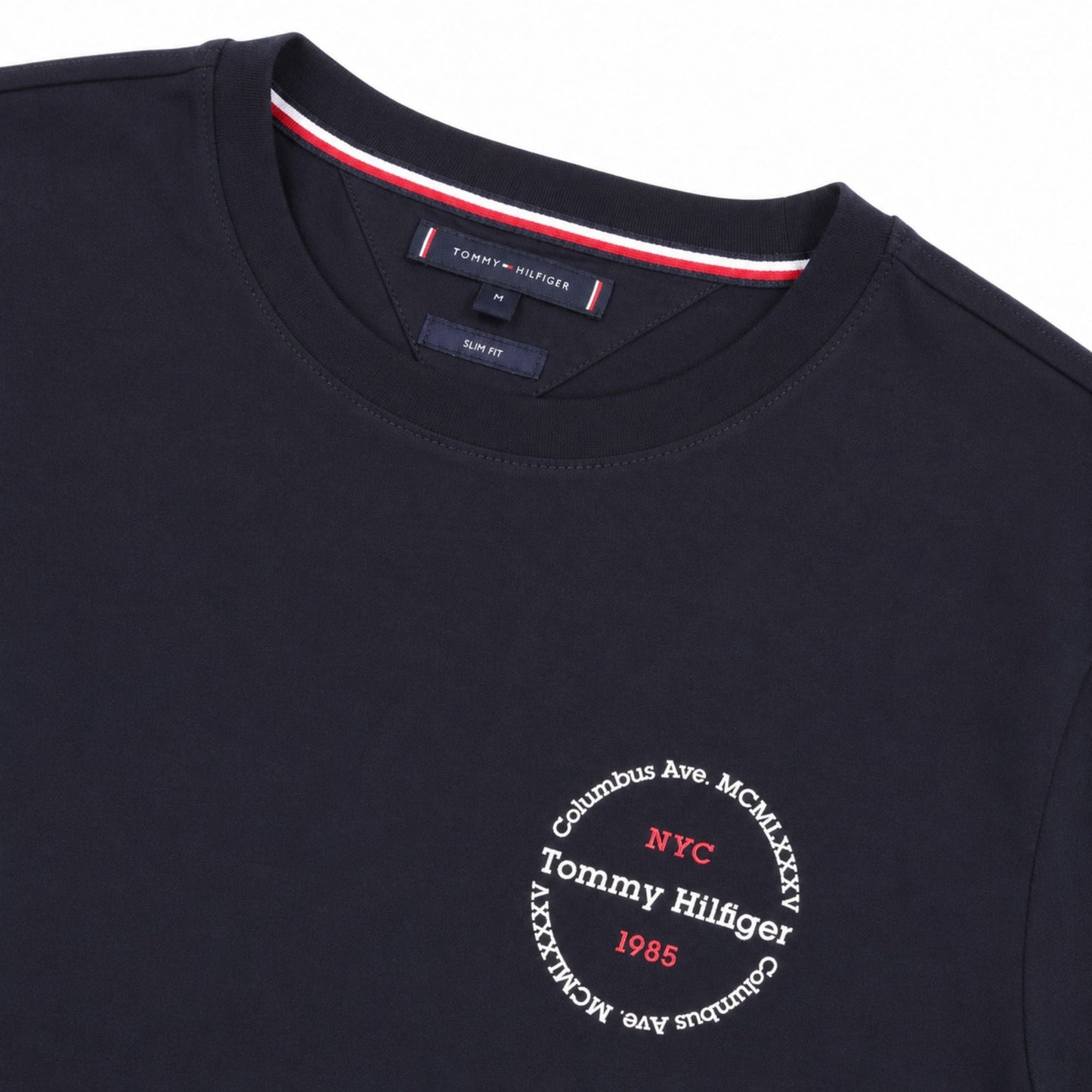 Tommy Hilfiger Men's Round Logo Transitional Cotton T-Shirt - Navy