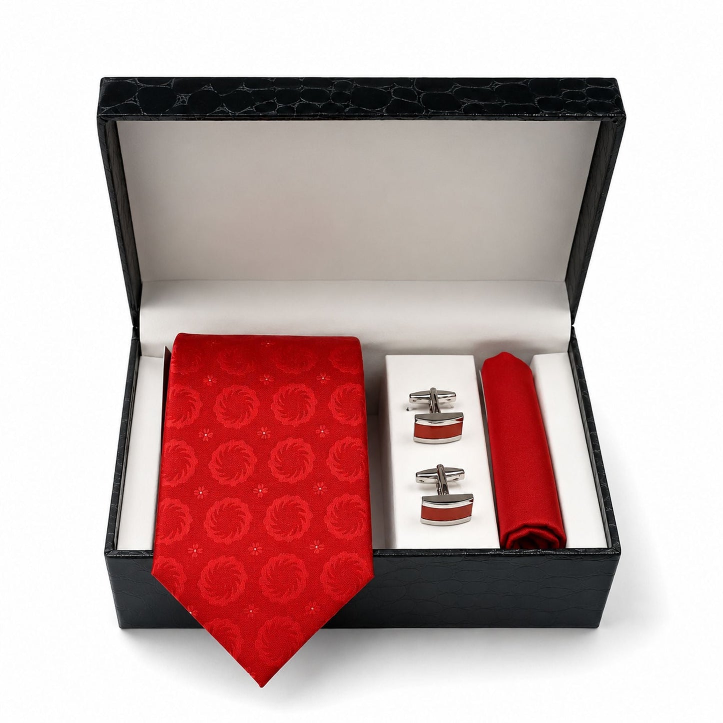 BlackBerry Premium Tie, Pocket Square & Cufflink Combo - Red