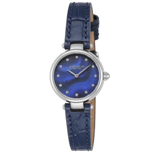 Coach 14503535 Park Women’s Watch | Navy Blue Dial Blue Leather Strap | Swarovski Crystal Analog Luxury Watch