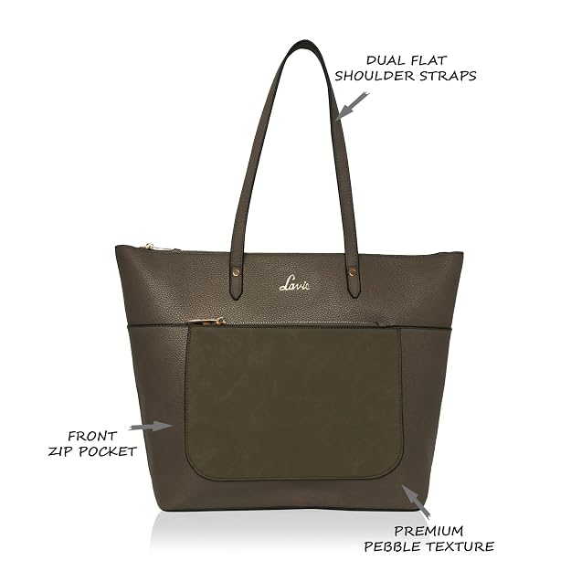 Lavie Amelia Women's Olive Tote Bag | Stylish Shoulder Handbag