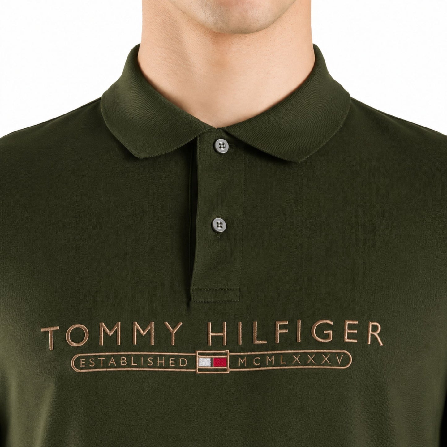 Tommy Hilfiger Men’s Cotton Polo T-Shirt - Arctic Spruce