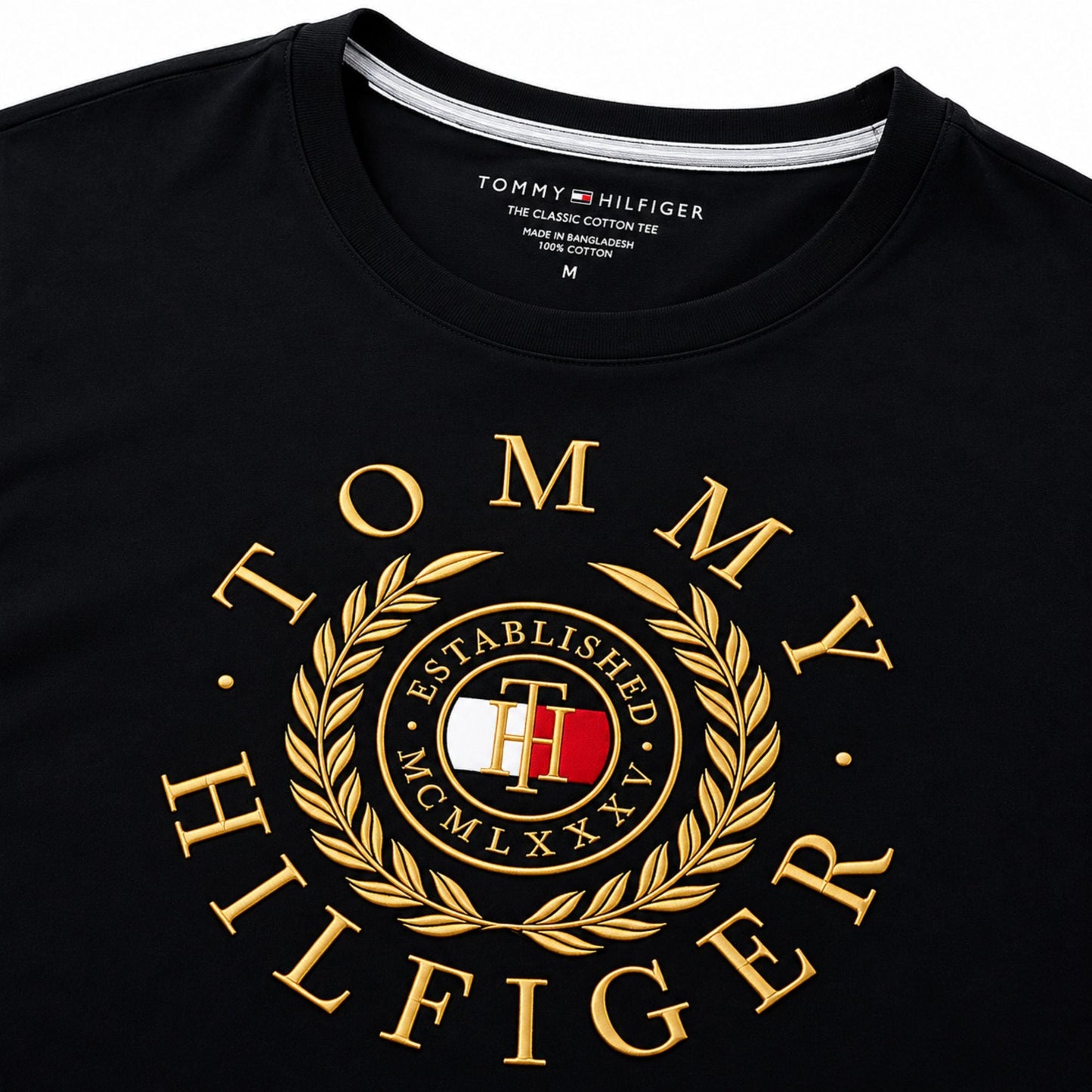 TOMMY HILFIGER Cotton Regular Fit Printed T-Shirt - Navy