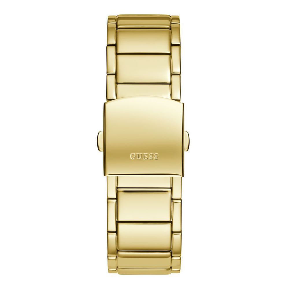 GUESS GW0456G1 Phoenix Men’s Watch | Black Dial Multifunction | Gold Tone Stainless Steel Rectangle Watch
