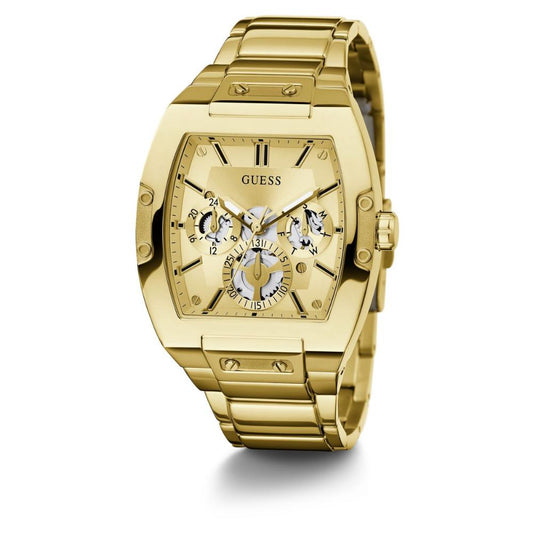 GUESS GW0456G2 Phoenix Men’s Watch | Gold Tone Multifunction | Rectangle Dial Stainless Steel Luxury Watch