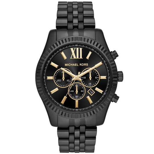 Michael Kors MK8603 Lexington Men’s Chronograph Watch – Black Stainless Steel Strap, Black Dial, 44mm Premium Luxury Watch
