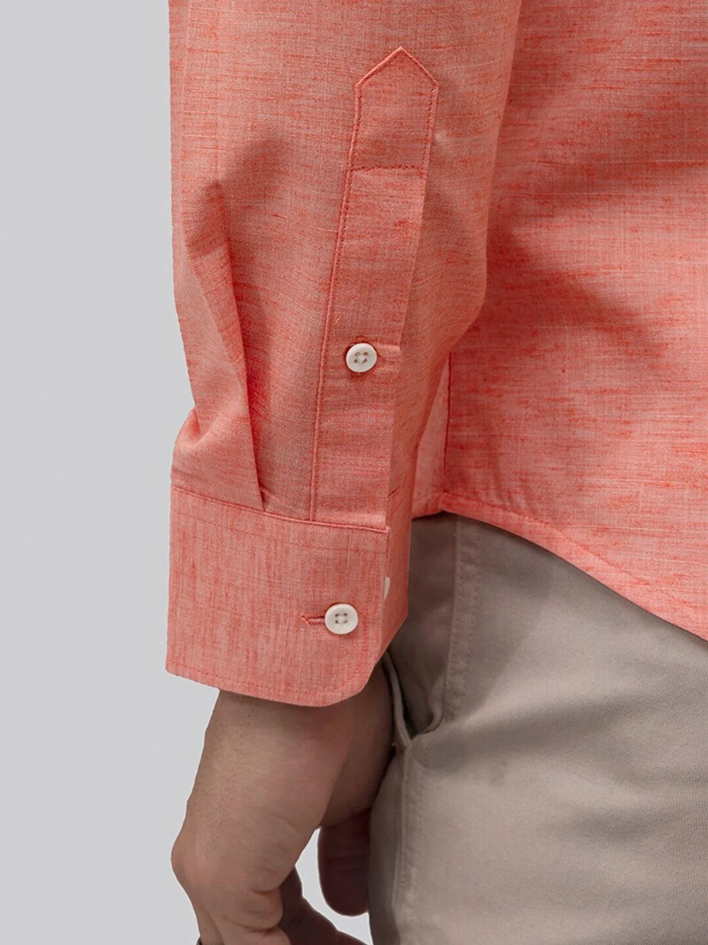 Snitch Pink Slim Fit Solid Button Down Shirt for Men