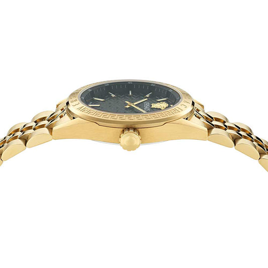 Versace VE8I00724 V-Code Women’s Watch | Black Dial Gold Stainless Steel Strap | Swiss Quartz 36mm Luxury Watch