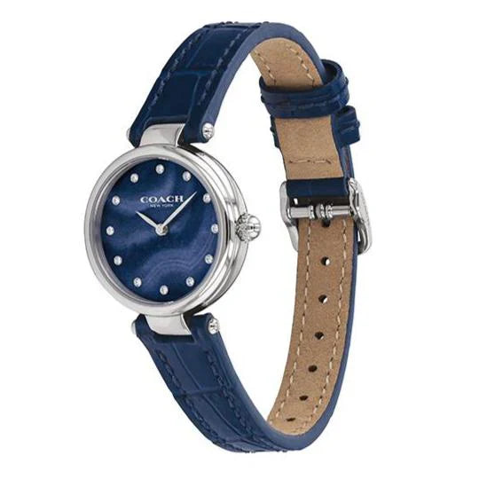 Coach 14503535 Park Women’s Watch | Navy Blue Dial Blue Leather Strap | Swarovski Crystal Analog Luxury Watch