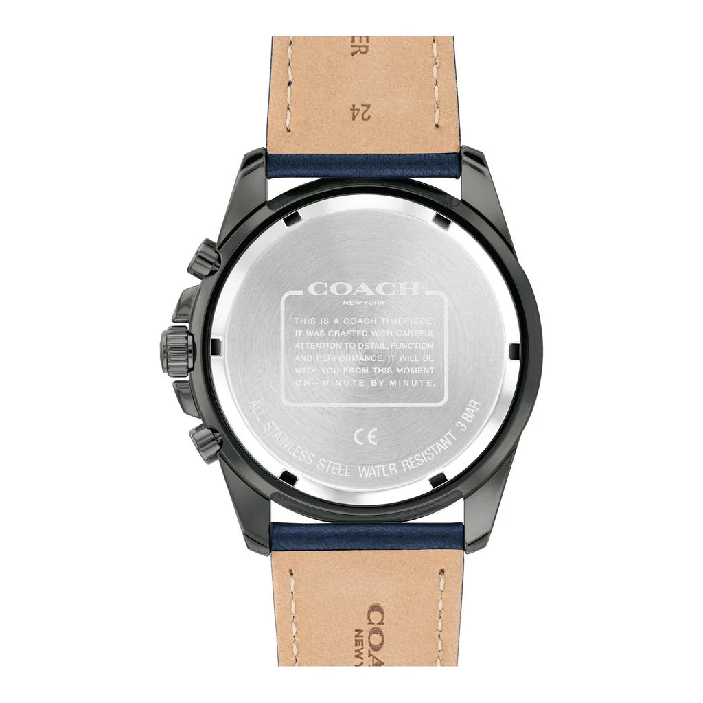 Coach Kent 14602558 Men’s Chronograph Watch – Black Dial, Stainless Steel Strap, 44mm Quartz