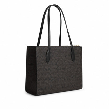 Coach Nina Signature Canvas Tote Bag – Black Brown