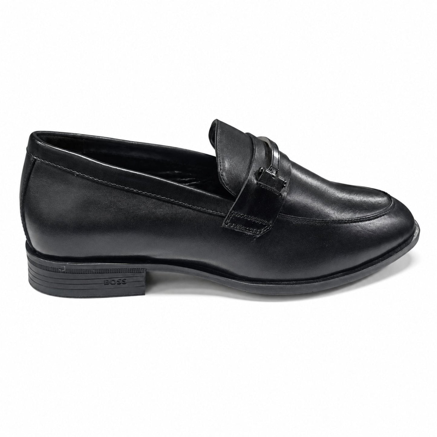 Boss Men’s Premium Penny Loafer Leather Shoes - Black
