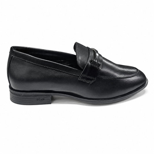 Boss Men’s Premium Penny Loafer Leather Shoes - Black