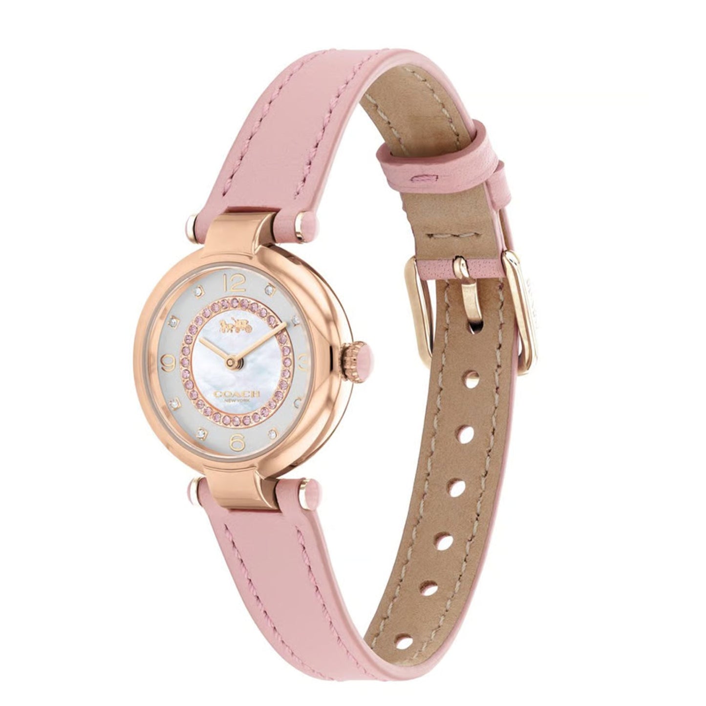 Coach 14503896 Cary Women’s Watch | Mother of Pearl Dial | Pink Leather Strap 26mm Luxury Analog Watch