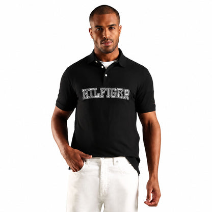 Tommy Hilfiger Men’s Embroidered Logo Polo T-Shirt - Black