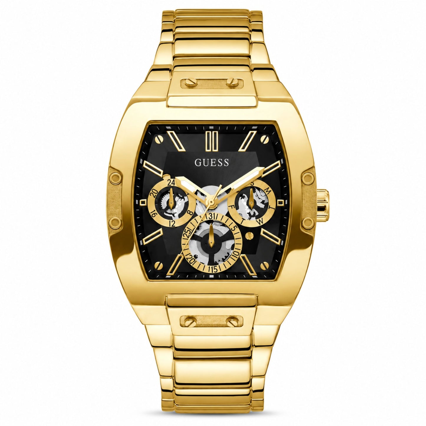Guess Phoenix Gold Black Dial Analog Watch for Men - GW0456G1