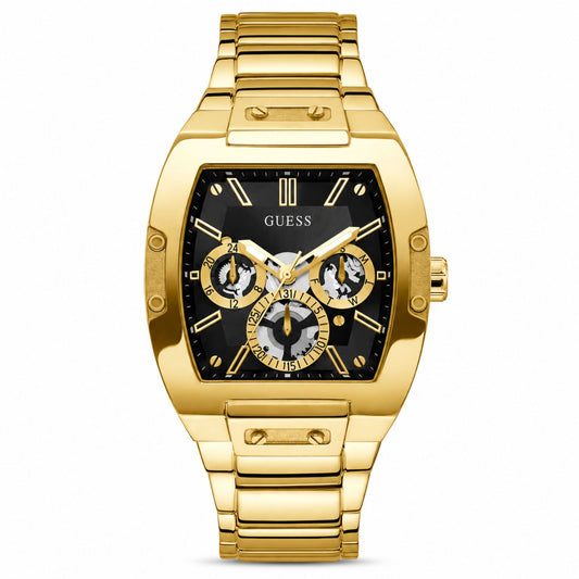 Guess Phoenix Gold Black Dial Analog Watch for Men - GW0456G1