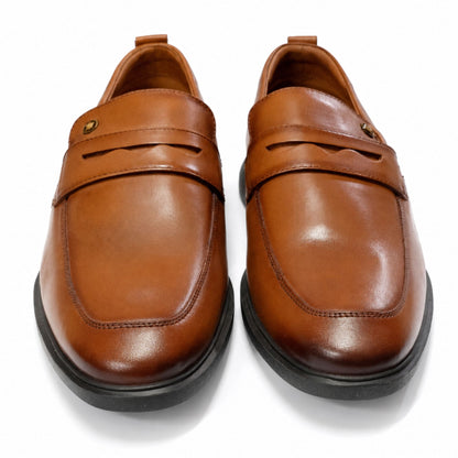 Louis Philippe Men’s Premium Formal Slip-On Shoes - Tan