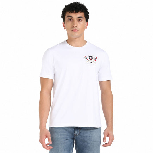 TOMMY HILFIGER Men Printed Crew Neck T-Shirt - White