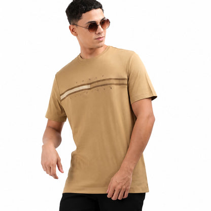 TOMMY HILFIGER Chest Flag Insert Cotton T-Shirt - Pinecone Tan
