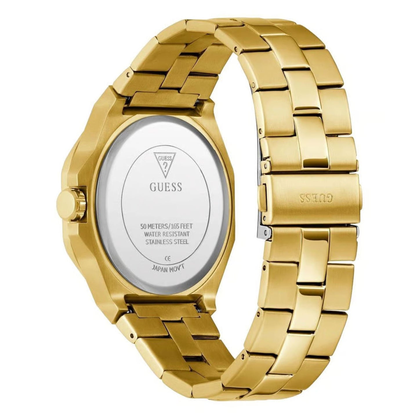 Guess Emperor GW0849G2 Men’s Analog Watch – Green Dial, Gold Stainless Steel Strap, 42mm Quartz