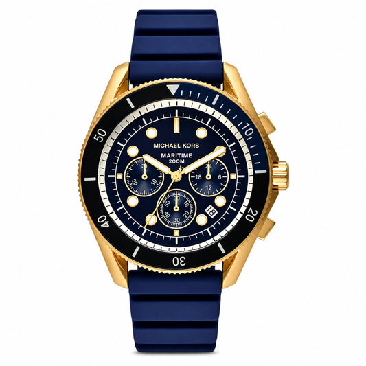 Michael Kors Maritime Blue Silicone Chronograph Watch Men - MK9205