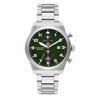Michael Kors Panorama Green Dial Chronograph Watch Men - MK9196