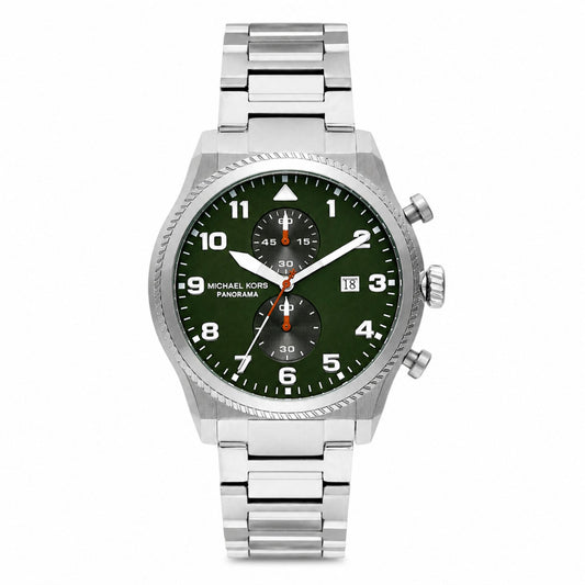 Michael Kors Panorama Green Dial Chronograph Watch Men - MK9196