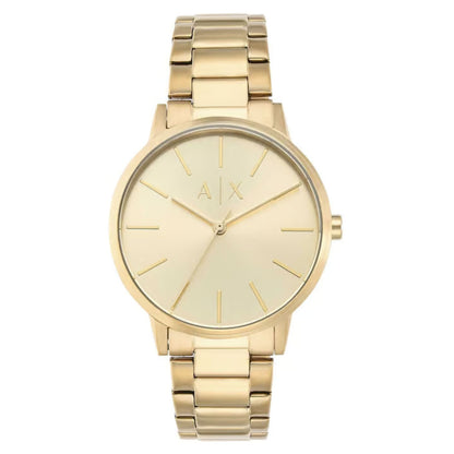 Armani Exchange AX2707 Cayde Men’s Watch | Gold Dial Stainless Steel Bracelet | 42mm Analog Luxury Watch