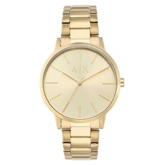 Armani Exchange AX2707 Cayde Men’s Watch | Gold Dial Stainless Steel Bracelet | 42mm Analog Luxury Watch
