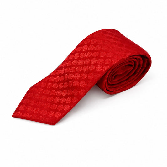 Premium Silk Tie, Pocket Square & Cufflinks Combo Set - Red