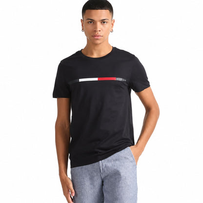 TOMMY HILFIGER Chest Bar Slim Fit T-Shirt - Navy Blue