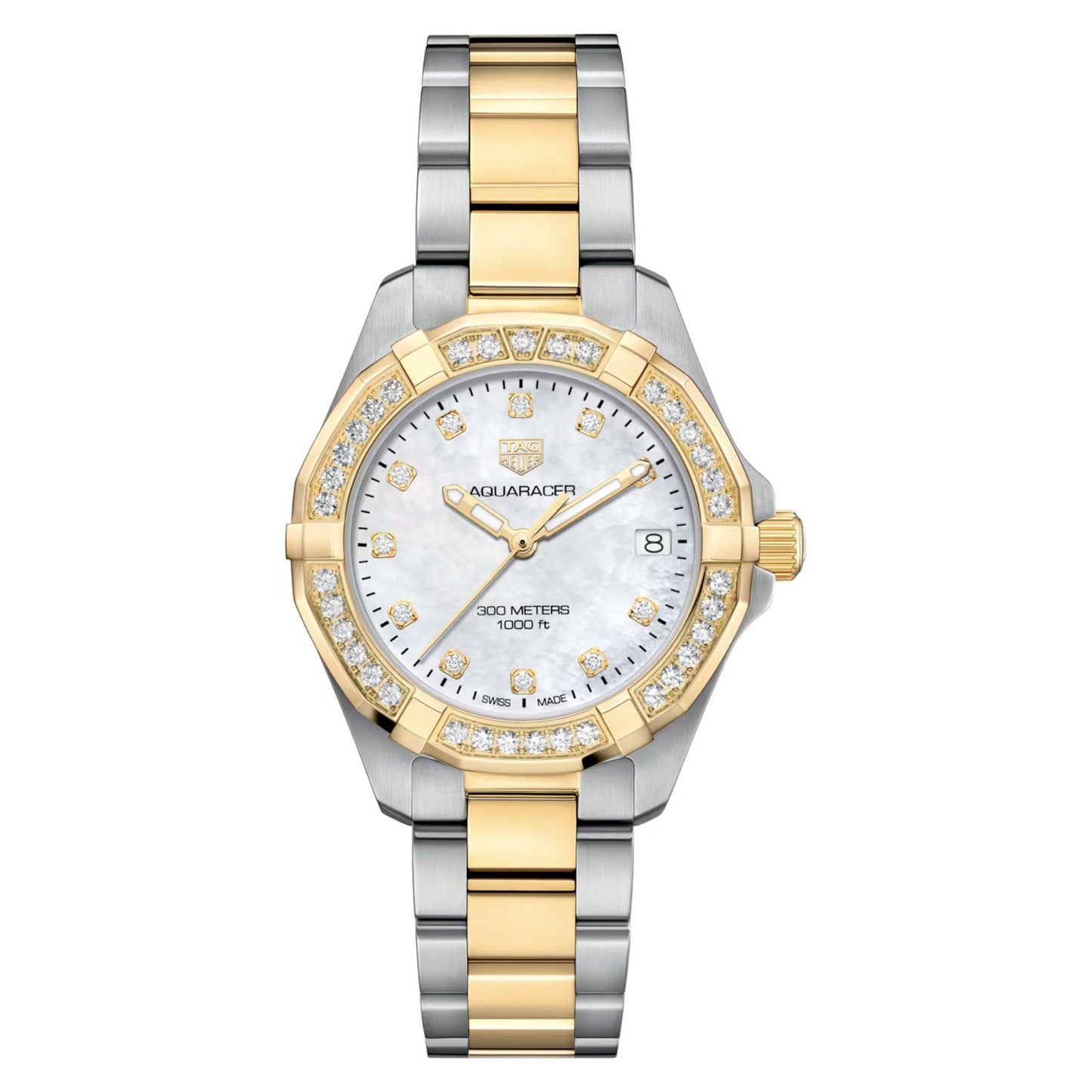 TAG Heuer WBD1323.BB0320 Aquaracer Women’s Watch | Two-Tone Gold Steel 32mm Swiss Luxury