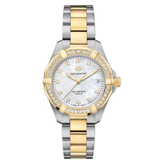 TAG Heuer WBD1323.BB0320 Aquaracer Women’s Watch | Two-Tone Gold Steel 32mm Swiss Luxury