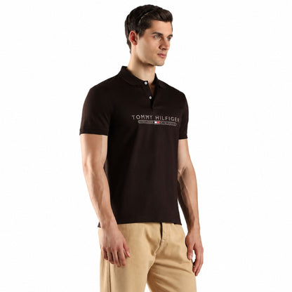 Tommy Hilfiger Men’s Printed Regular Fit Polo T-Shirt - Brown