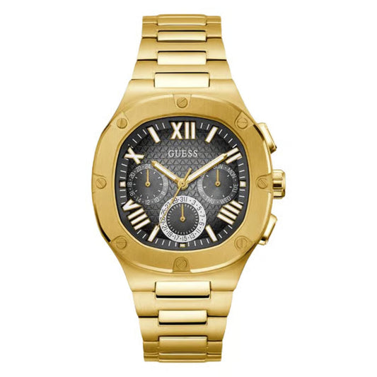 GUESS GW0572G2 Headline Men’s Watch | Black Square Dial Stainless Steel | Multi-Function Luxury Analog Watch