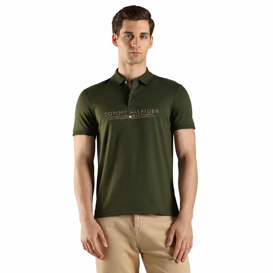 Tommy Hilfiger Men’s Cotton Polo T-Shirt - Arctic Spruce