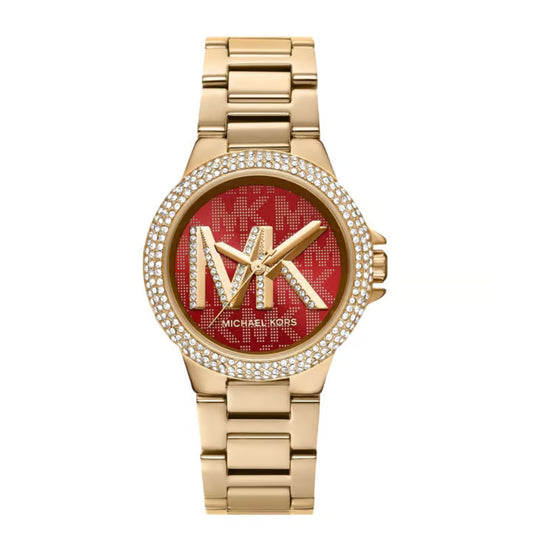 Michael Kors MK7196 Camille Women’s Watch | Gold Dial Crystal Bezel Gold Stainless Steel | 33mm Luxury Analog Watch
