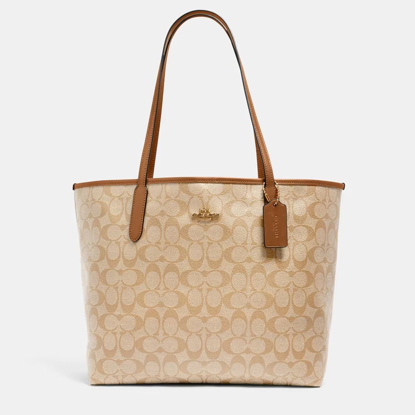 Coach Signature Canvas City Medium Tote Bag – Luxury Designer Work Tote for Women