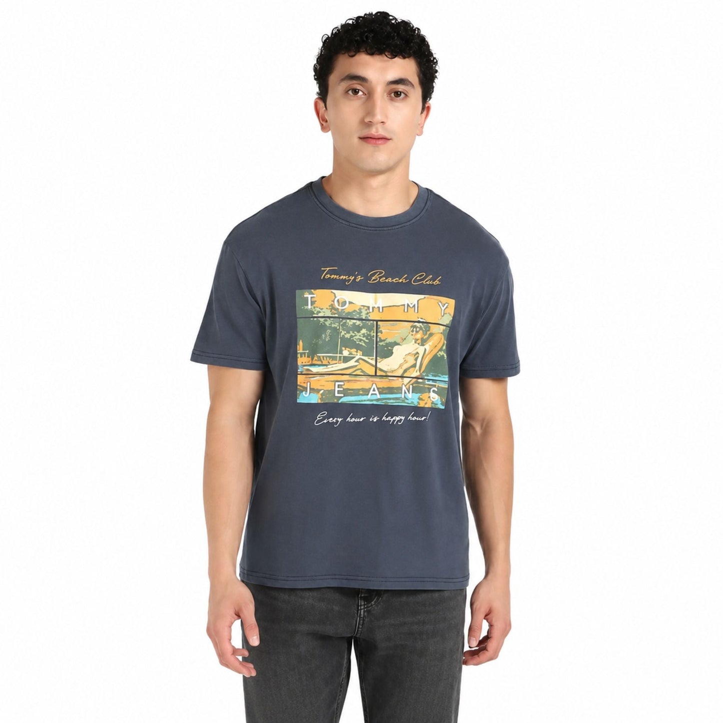 TOMMY HILFIGER Relaxed Fit Beach Club Graphic T-Shirt - Navy