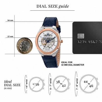 Maserati Stile Automatic Leather Strap Watch for Men - R8821142001