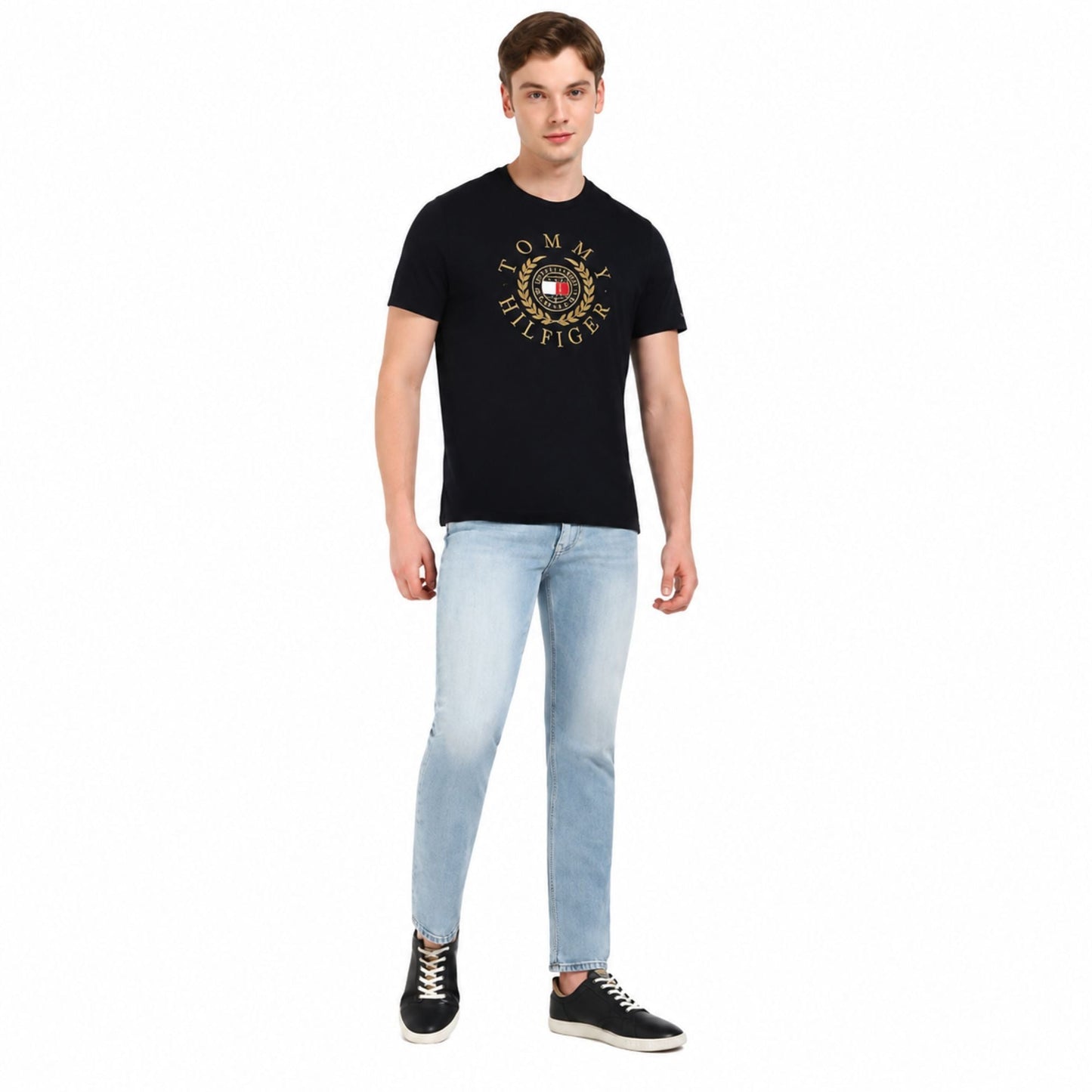 TOMMY HILFIGER Cotton Regular Fit Printed T-Shirt - Navy